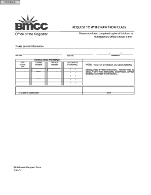 Withdrawal Request Form