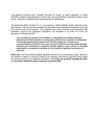 Multiple Position Report Form