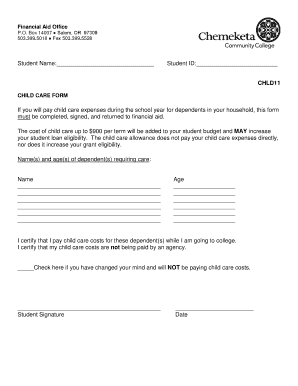 Child Care Form