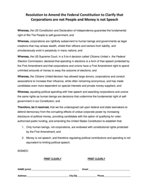 Resolution to Amend Federal Constitution on Corporate Rights