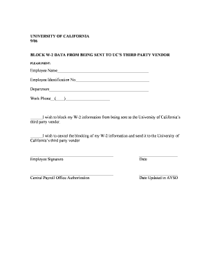 UC W-2 Data Blocking Form
