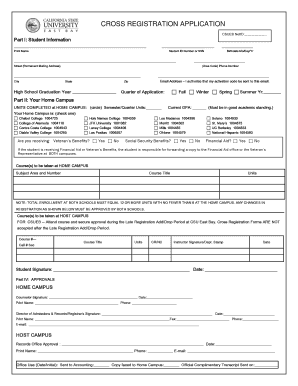 California State University Cross Registration Application