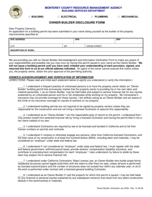 California Owner-Builder Disclosure Form