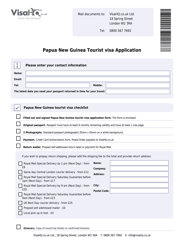 Fillable Online Papua new guinea Visahq Co Papua New Guinea Visa Application For Citizens Of