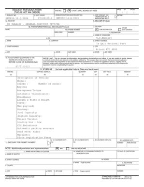 Request for Quotation Form