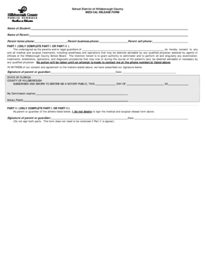 Hillsborough County Medical Release Form