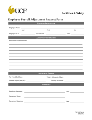 Employee Payroll Adjustment Request Form