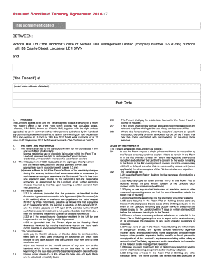Assured Shorthold Tenancy Agreement