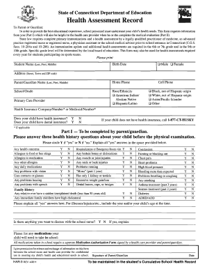 Connecticut Health Assessment Record
