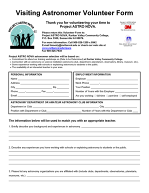 Astronomer Application Form - Raritan Valley Community College - raritanval