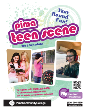 Pima Teen Scene 2014 Registration Form