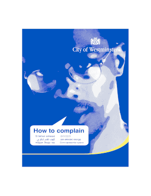 Westminster City Council Complaint Form