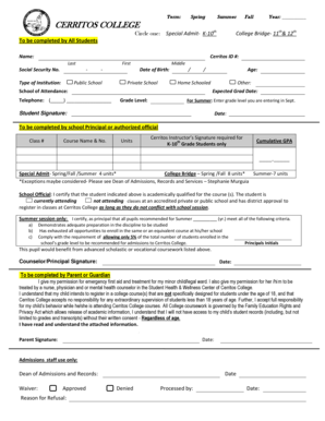 College Bridge/Special Admit Students - To do list - Cerritos College - cms cerritos