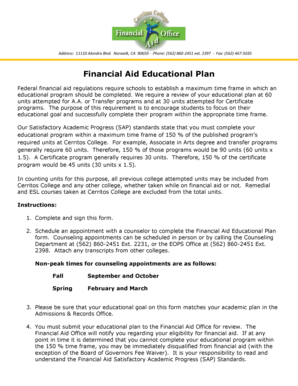 Financial Aid Educational Plan