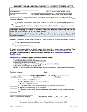 Request for Year-End Payment of Accumulated Sick Leave