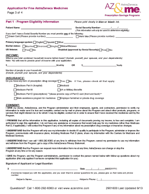 AstraZeneca Prescription Savings Program Application