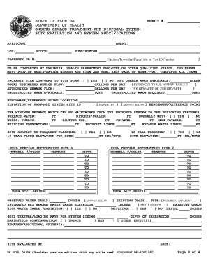 Florida Onsite Sewage Permit Application