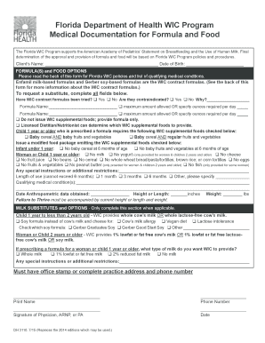 Florida WIC Formula and Food Request Form