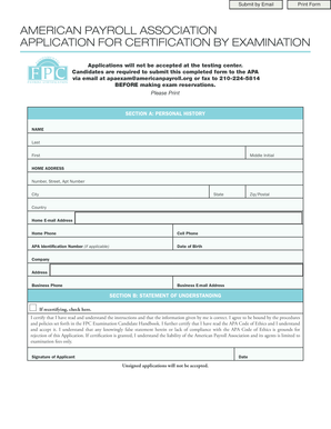 American Payroll Association Certification Application