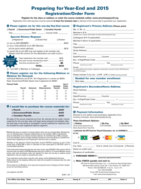 Year-End Course Registration Form