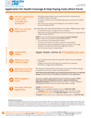 Application for Health Coverage & Help Paying Costs (Short Form)