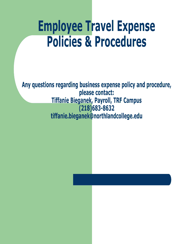 Fillable Online Employee Travel Expense Fax Email Print pdfFiller