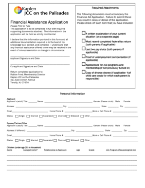 Financial Aid Application