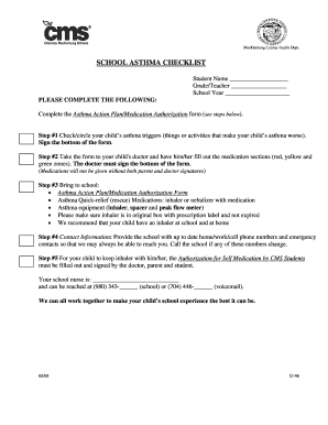 School Asthma Checklist