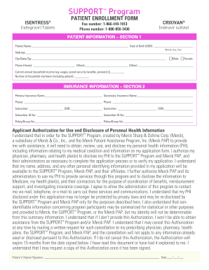 SUPPORT Program Patient Enrollment Form