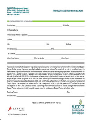 NUEDEXTA Provider Registration Agreement