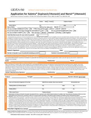 Application for Kaletra and Norvir Patient Assistance