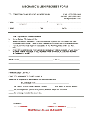 New York Mechanic's Lien: Free Sample New York Mechanic's Lien Form