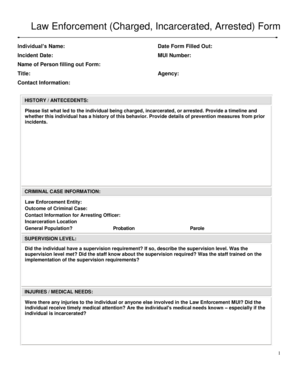Law Enforcement Incident Report Form