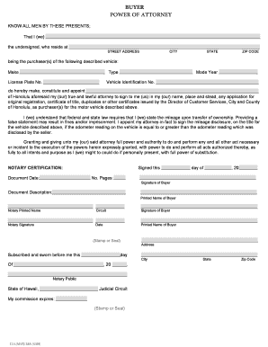 Buyer Power of Attorney