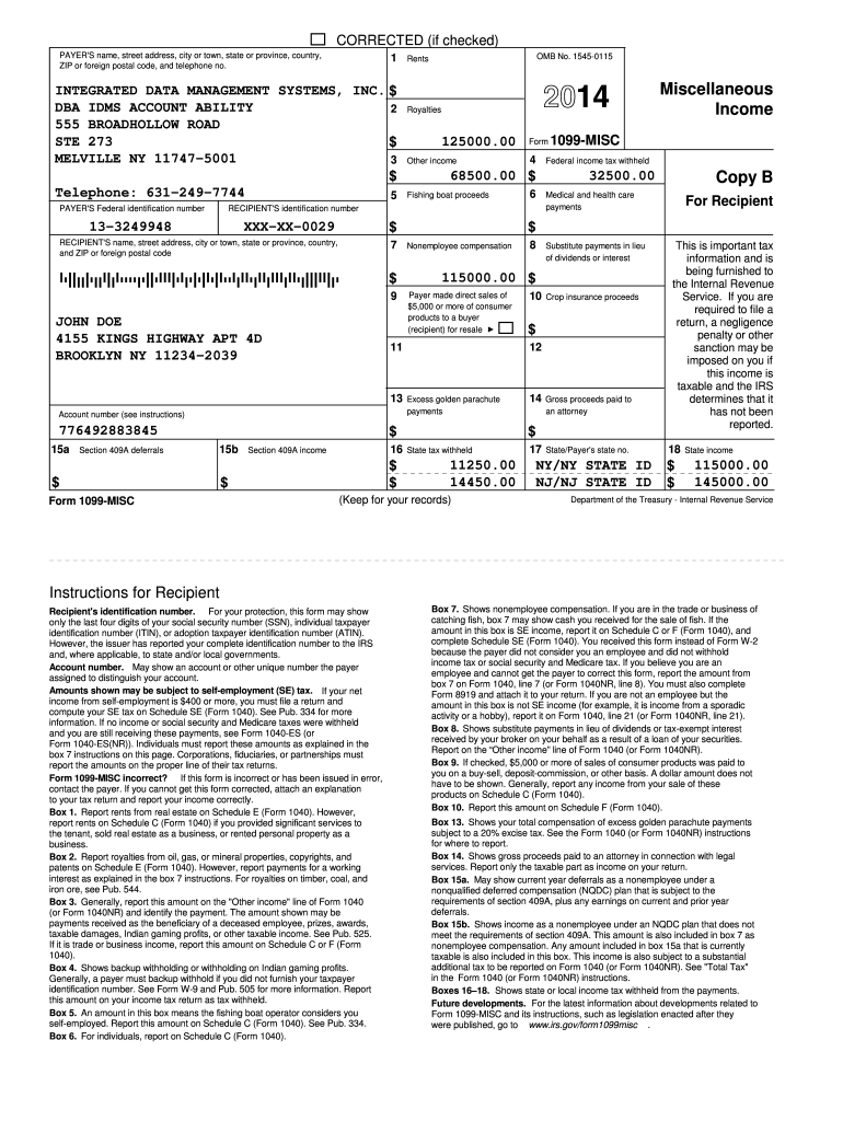 1099 Misc Form Printable 2023