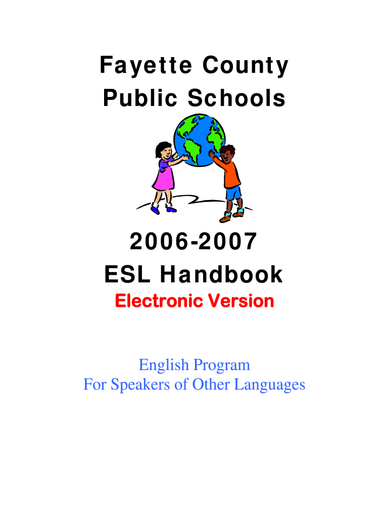 ESL Handbook Section I - Fayette County Public Schools - fcps Preview on Page 1.