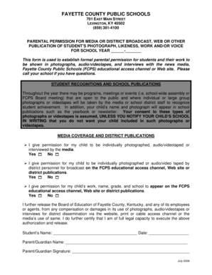 Fayette County Media Permission Form