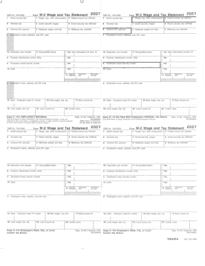 Form W-2 Wage and Tax Statement