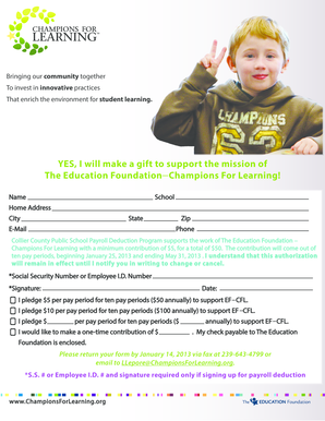 Collier County Public School Payroll Deduction Form