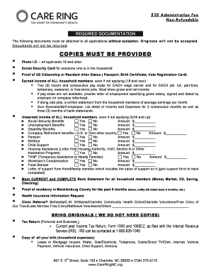 US Household Income Verification Form