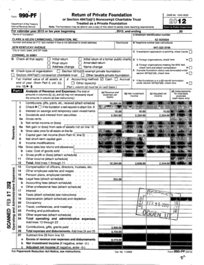 IRS Form 990-PF 2012