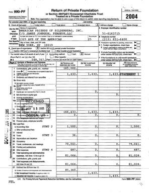 Form 990-PF 2004 Private Foundation Tax Return