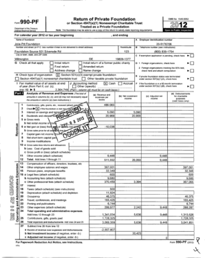 IRS Form 990-PF 2012