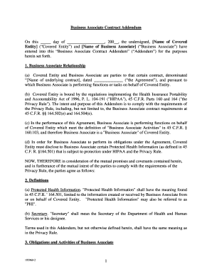 Business Associate Contract Addendum