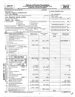 IRS Form 990-PF 2012