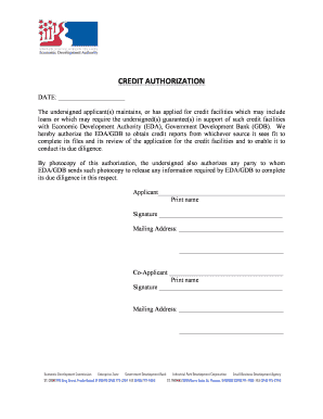 Credit Authorization Form