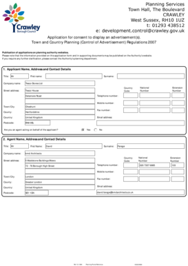UK Advertisement Consent Application