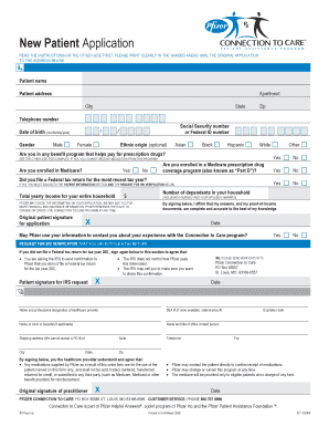 Pfizer New Patient Application