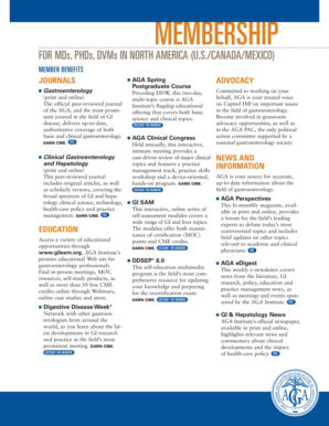 AGA Membership Application for MDs, PhDs, DVMs