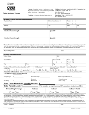 Boehringer Ingelheim Patient Assistance Program Application